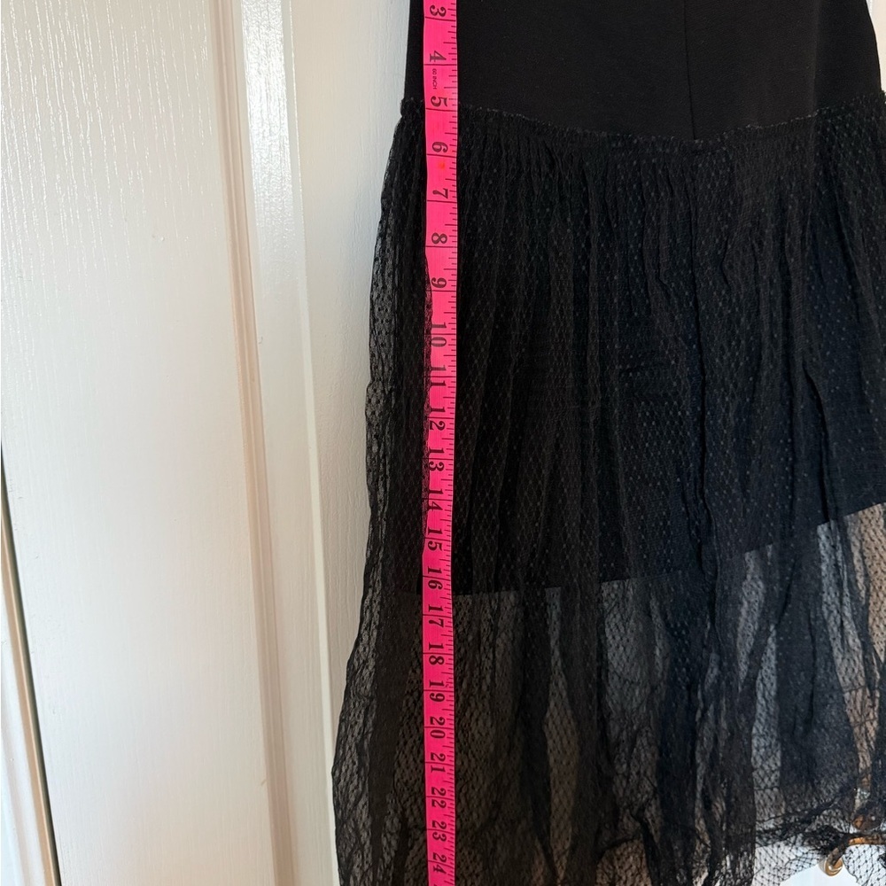 Elegant Black Mesh Overlay Skirt - Picture 4 of 4